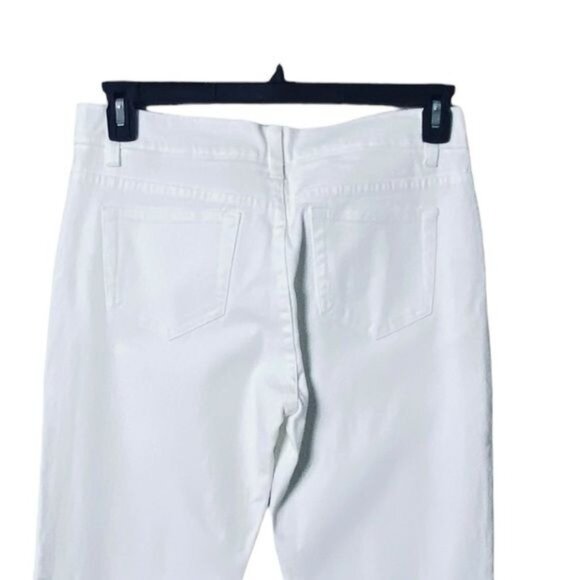 Y2K Womens Fairycore Jeans Size 8 Beaded Lace Hem Wide Leg 70s Flare Pin… - Picture 6 of 10